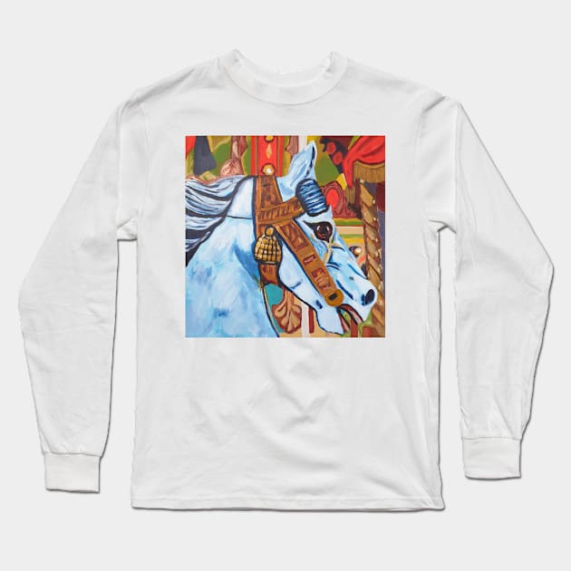 Carousel Horse Long Sleeve T-Shirt by JulieWestmore